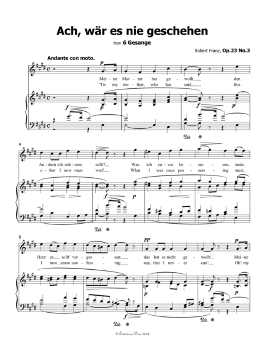 Ach, war es nie geschehen, by Robert Franz, in c sharp minor Voice scores gallery preview page 3