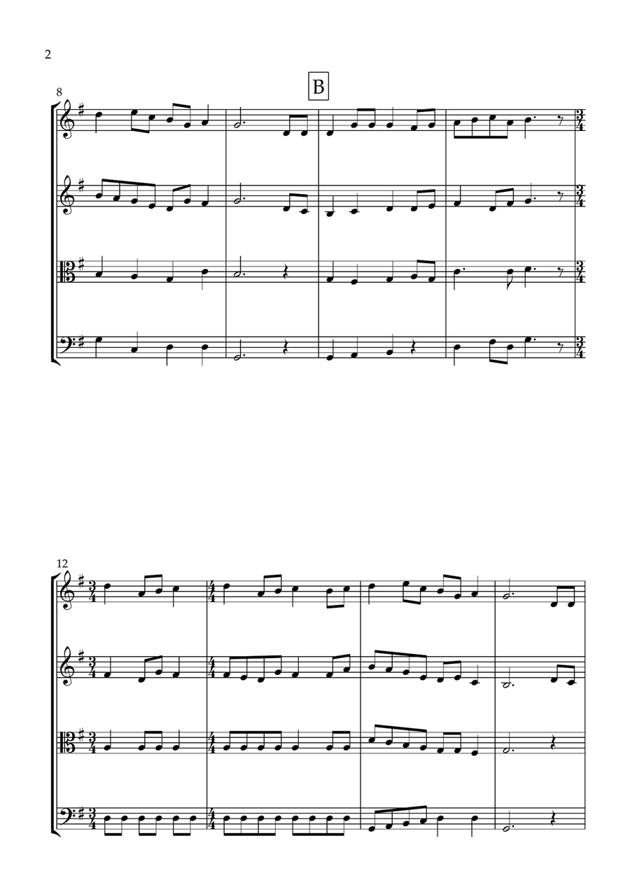 12 days of Christmas (String Quartet) - Christmas Carol String Quartet scores gallery preview page 2