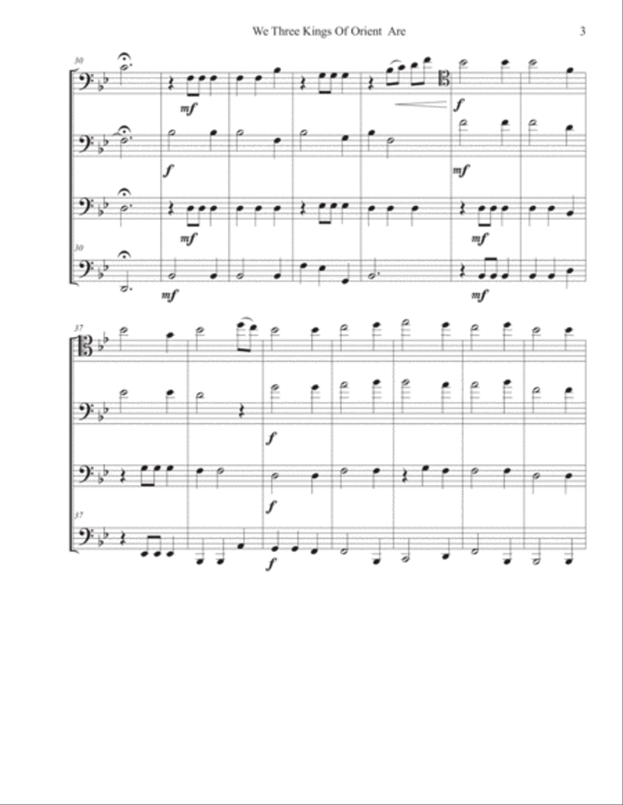 We Three Kings of Orient Are - Bassoon Quartet Woodwind Quartet scores gallery preview page 4