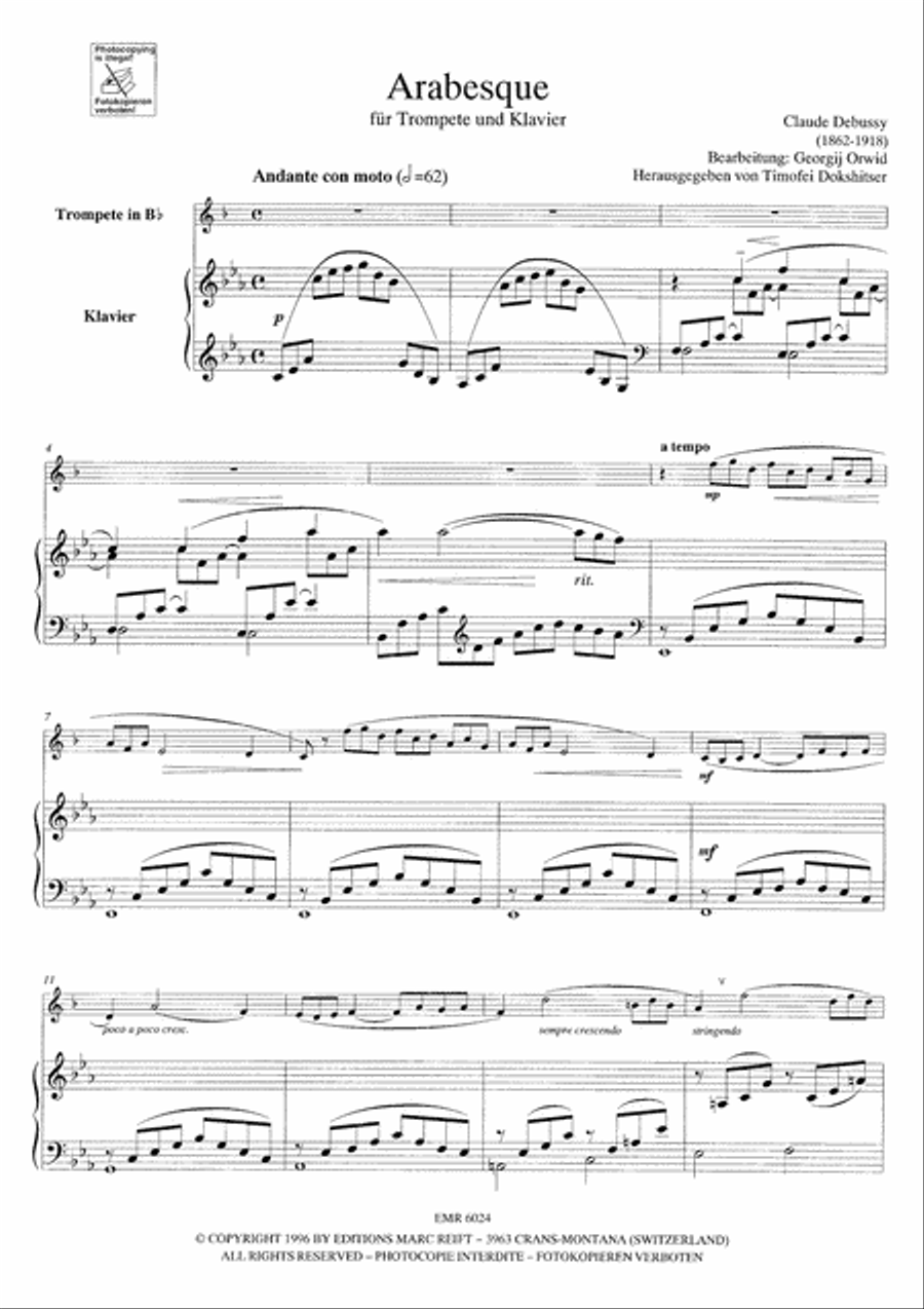 Arabesque No. 1 Arabesque No. 1 Trumpet Solo scores gallery preview page 4