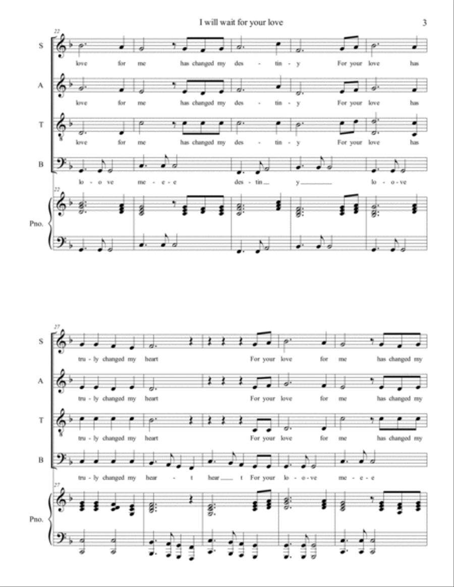 I will wait for your love Small Ensemble scores gallery preview page 3