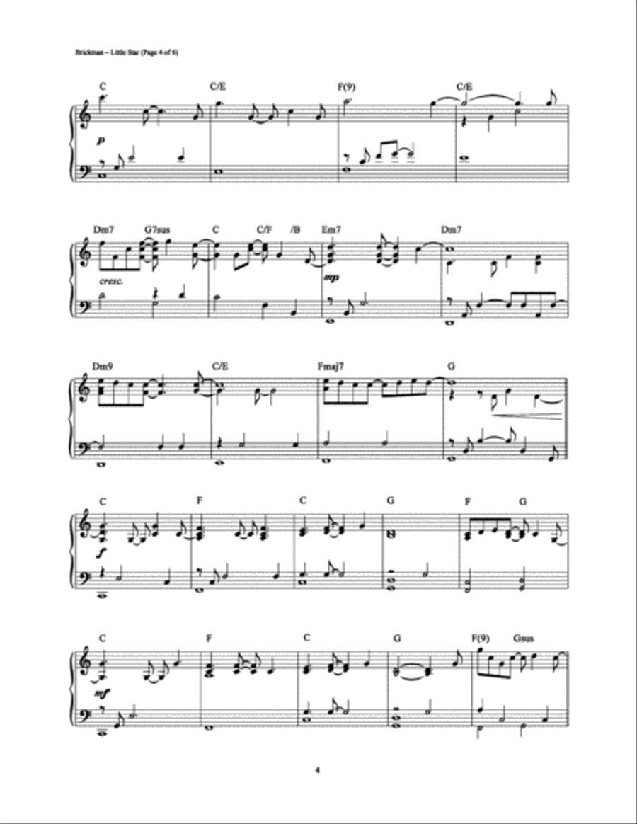 Little Star Piano Solo scores gallery preview page 4
