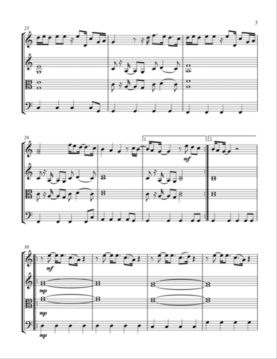 Hold On, We're Going Home String Trio scores gallery preview page 3