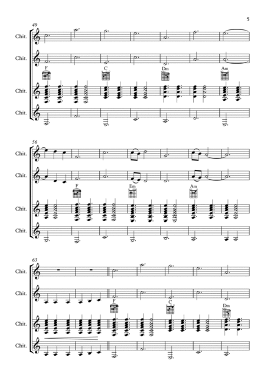 Game Of Thrones Guitar Ensemble scores gallery preview page 5