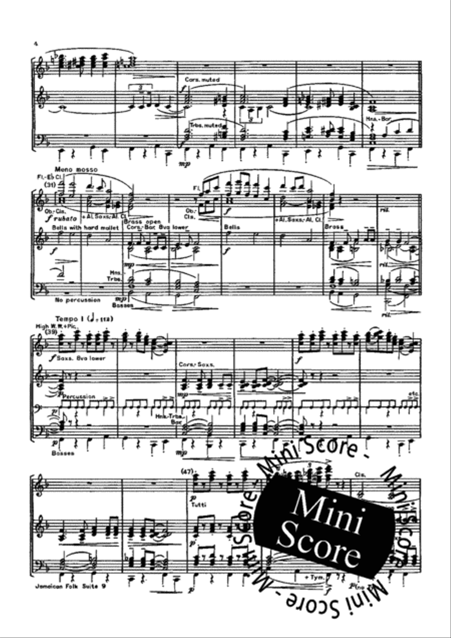 Jamaican Folk Suite Fanfare Band scores gallery preview page 8