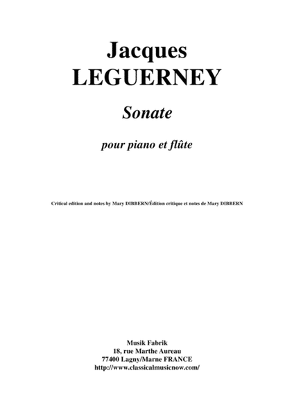 Jacques Leguerney: Sonate for piano and flute