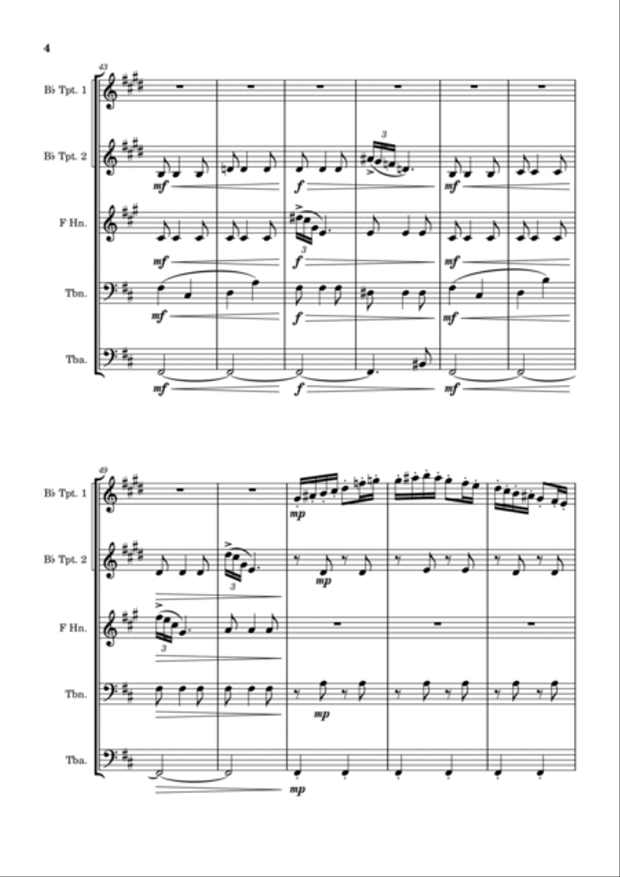 La Calinda - Frederick Delius - Brass Quintet Brass Quintet scores gallery preview page 4