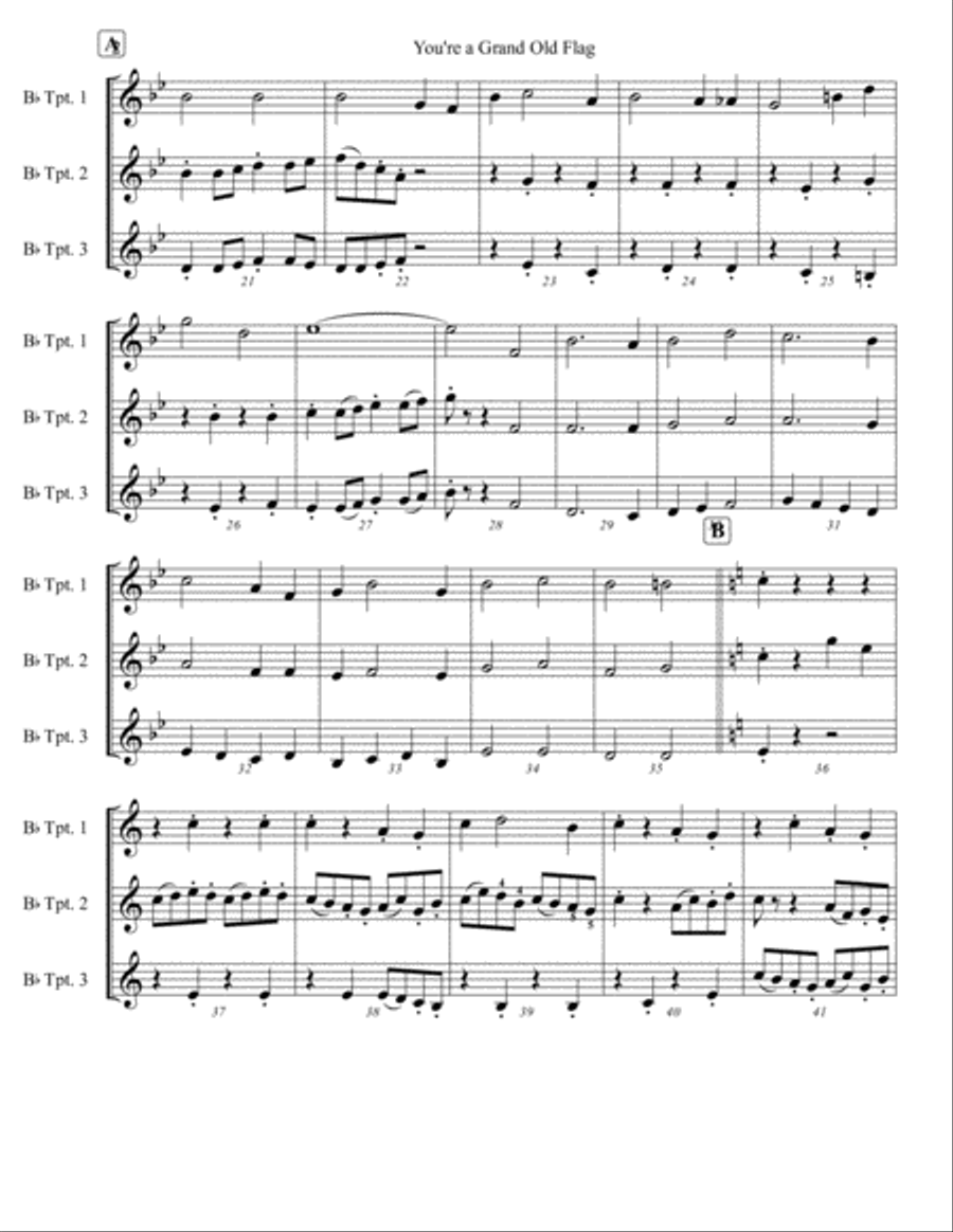 You're A Grand Old Flag Brass Ensemble scores gallery preview page 2