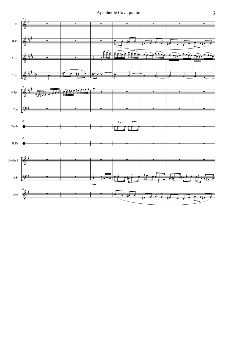 Apanhei-te Cavaquinho Apanhei-te Cavaquinho Large Ensemble scores gallery preview page 3