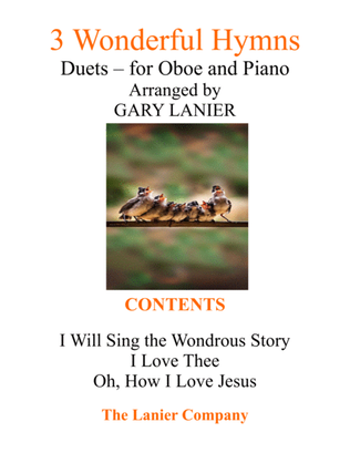 Book cover for Gary Lanier: 3 WONDERFUL HYMNS (Duets for Oboe & Piano)