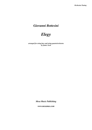 Book cover for Elegy by Giovanni Bottesini (1821-1889) arranged for solo double bass in orchestra tuning and string