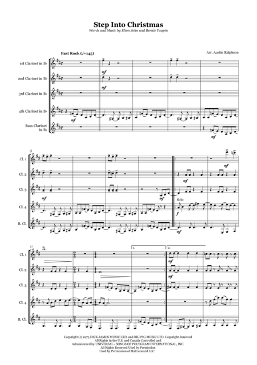 Step Into Christmas Step Into Christmas Clarinet Quintet scores gallery preview page 3
