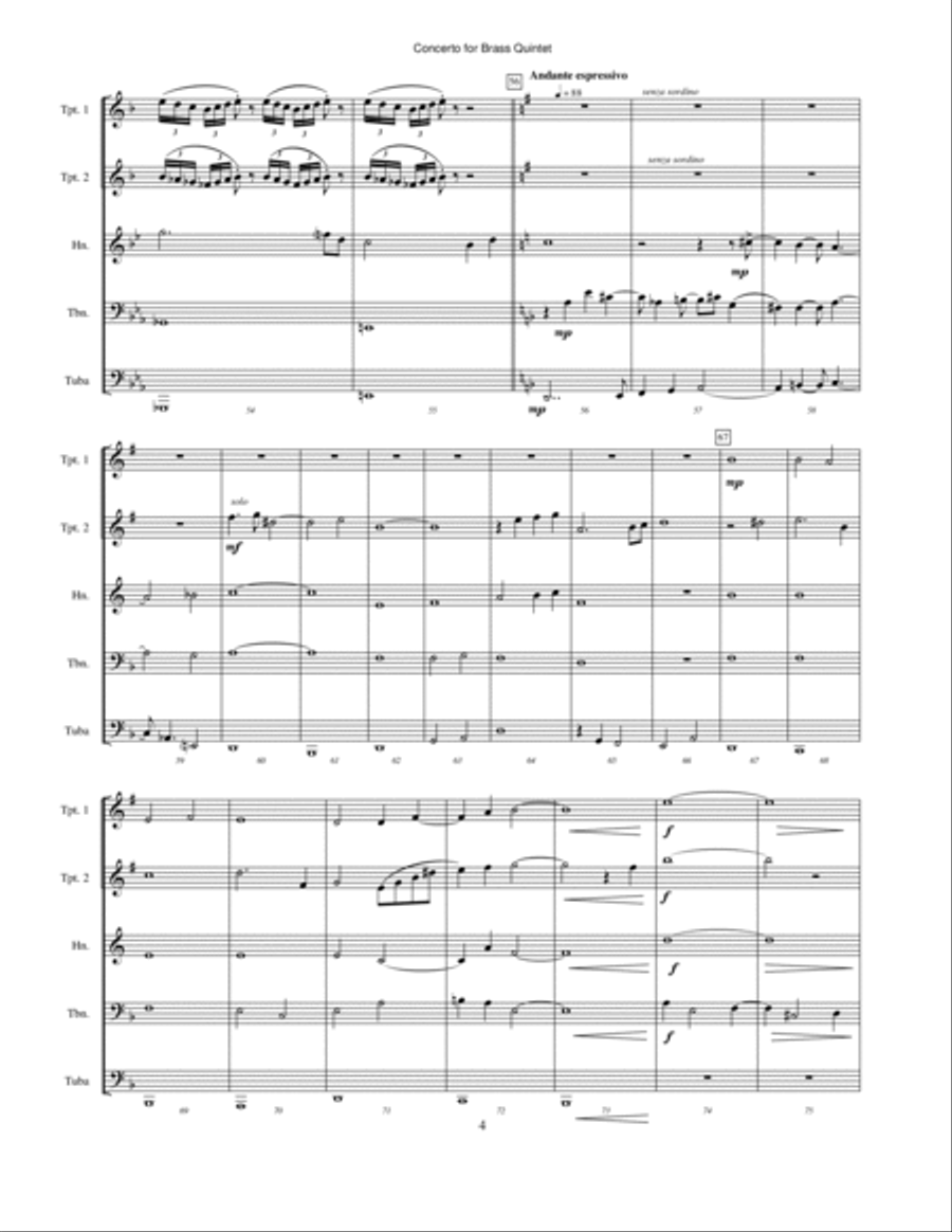 Concerto for Brass Quintet Brass Quintet scores gallery preview page 4