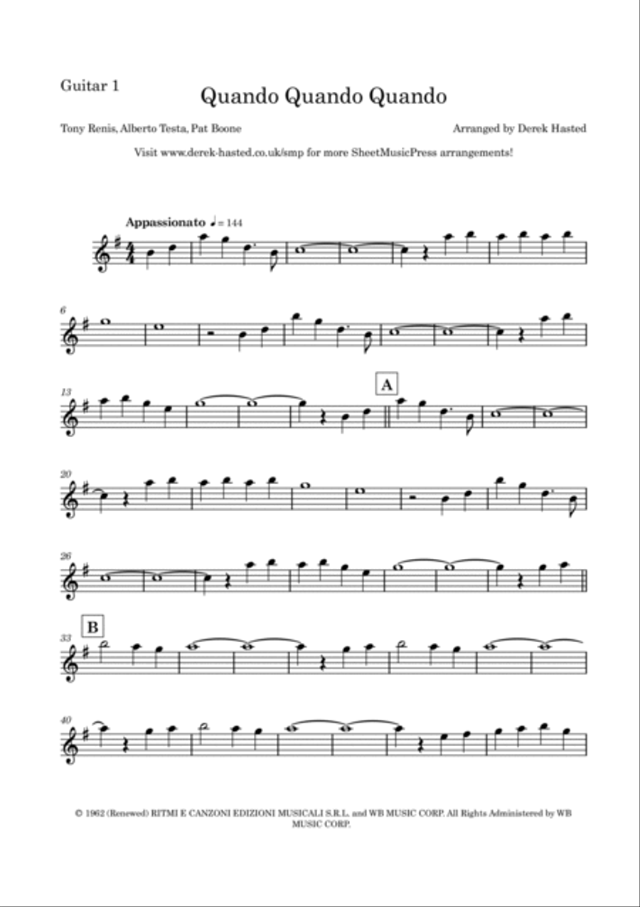 Quando, Quando, Quando (tell Me When) Guitar Ensemble scores gallery preview page 4