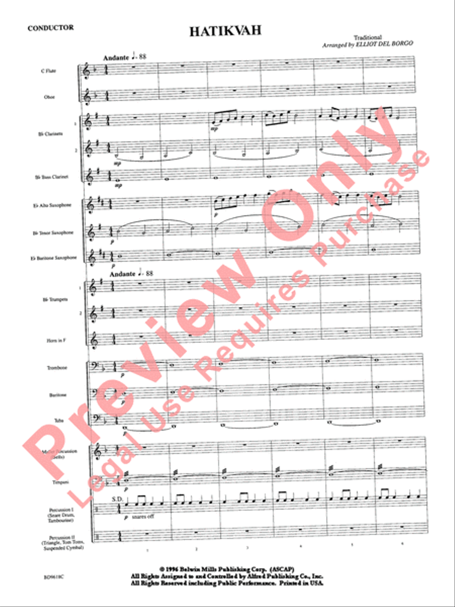 Hatikvah Hatikvah Concert Band scores gallery preview page 4