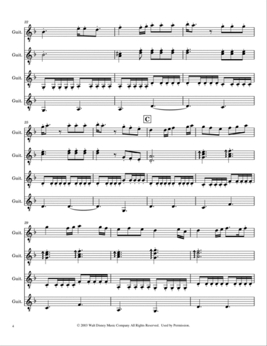 He's A Pirate Guitar Ensemble scores gallery preview page 4