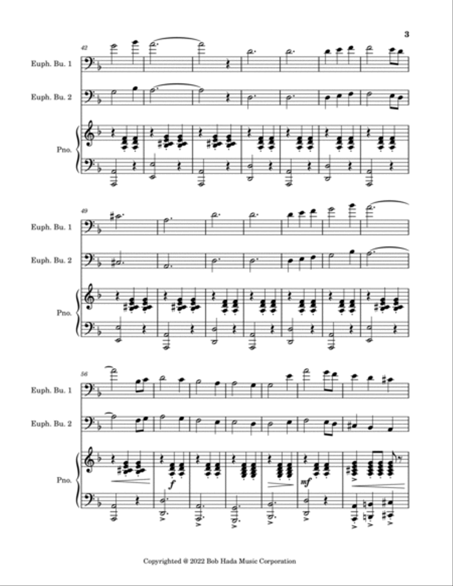 Bob's Lament (Second Theme of Bob Hada) Brass Duet scores gallery preview page 3