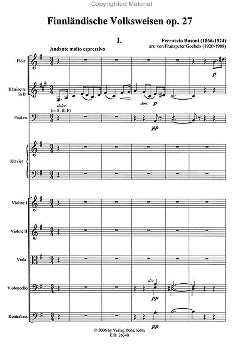Finnländische Volksweisen op. 27 (für Orchester)