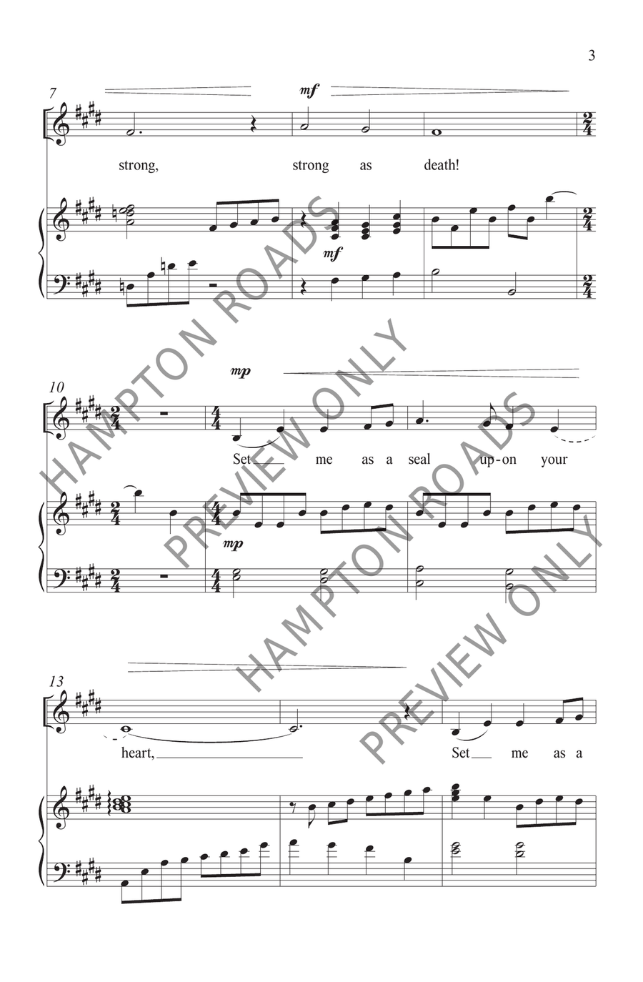 Set Me As a Seal Unison Choir scores gallery preview page 4