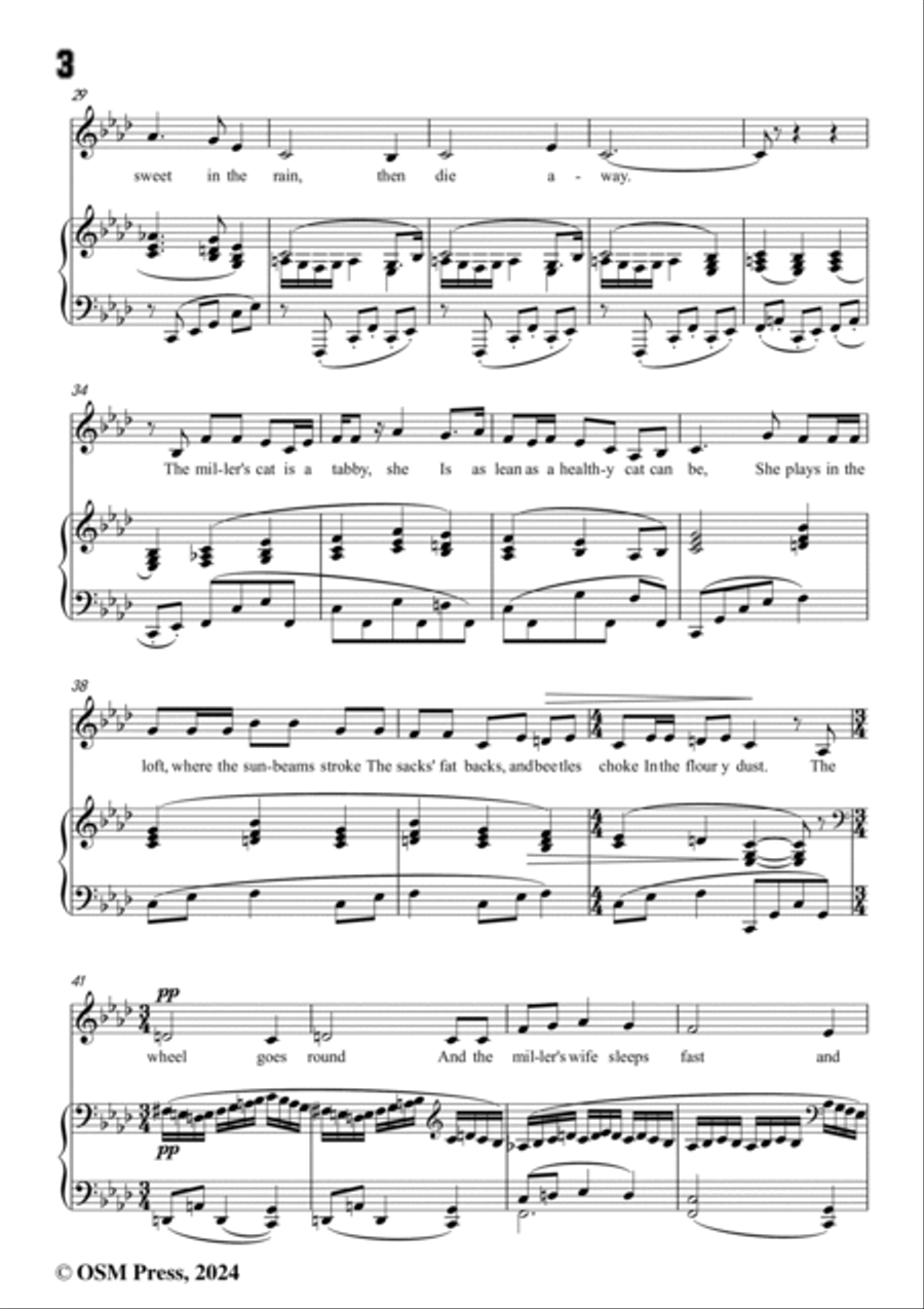 Vaughan Williams-The Water Mill(1925),in A flat Major Voice scores gallery preview page 4