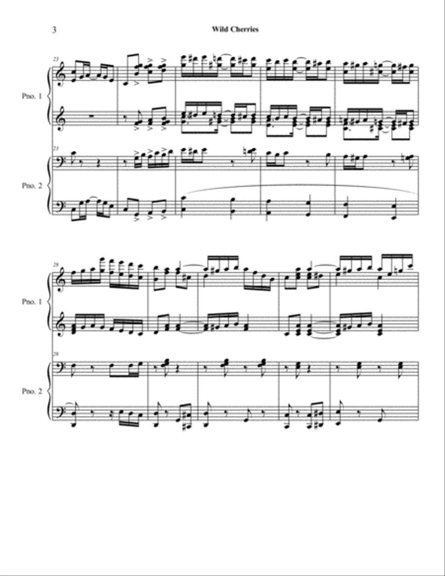 Wild Cherries Piano Duet Piano Duet scores gallery preview page 3
