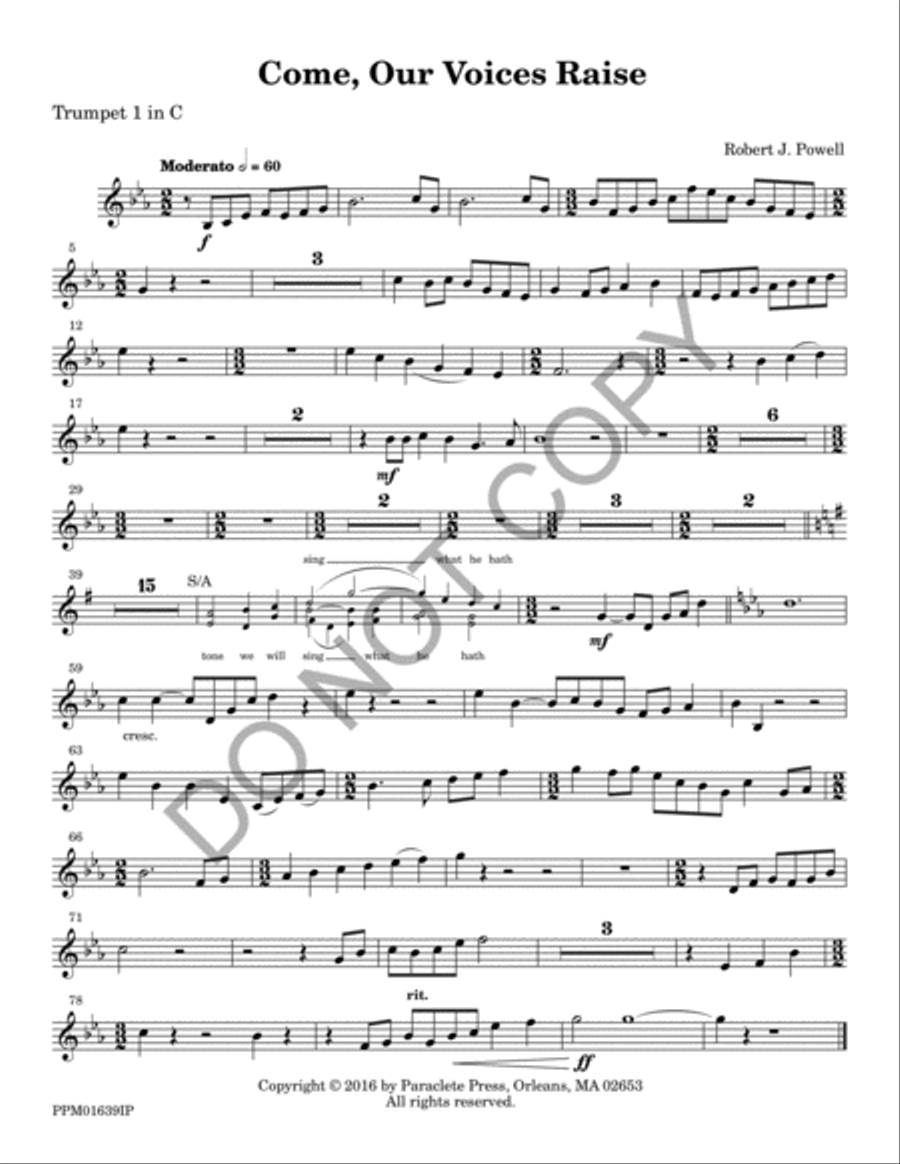 Come, Our Voices Raise 4-Part scores gallery preview page 2