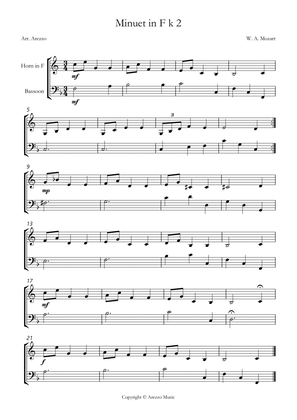 mozart k2 minuet in f French Horn and Bassoon sheet music
