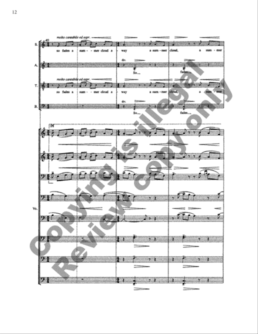 So fades a summer cloud away (Full Score) Choir scores gallery preview page 14