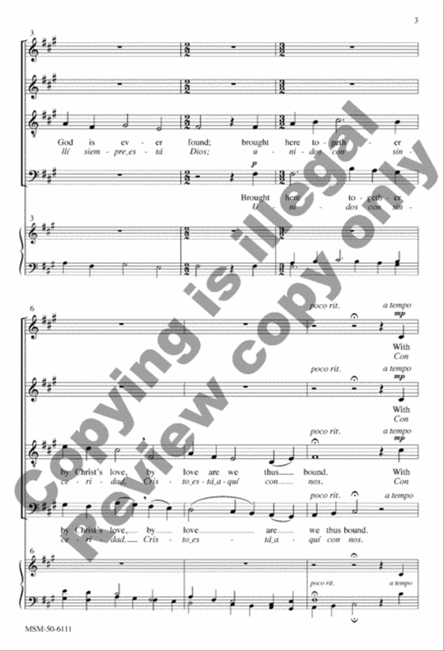 Where Charity and Love Prevail/Donde Hay Amor y Caridad Divisi scores gallery preview page 3
