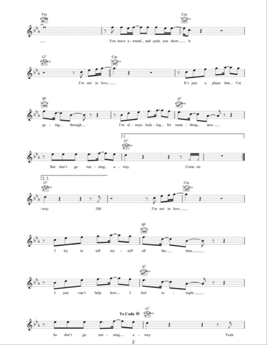 Not In Love Piano scores gallery preview page 2