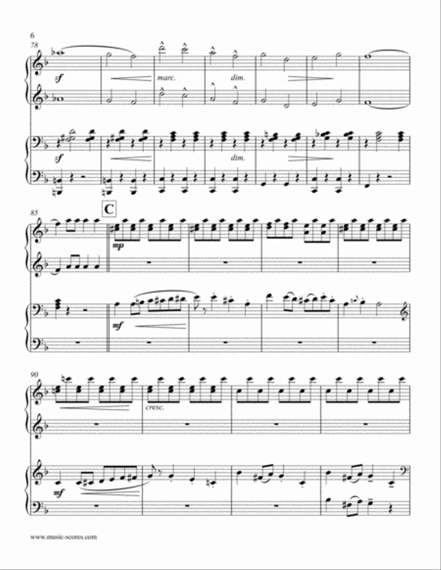 Entry of the Gladiators - Piano Duet Piano Duet scores gallery preview page 6