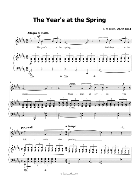 The Year's at the Spring, by A. M. Beach, in B Major