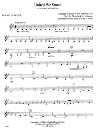 United We Stand (An American Medley): B-flat Bass Clarinet