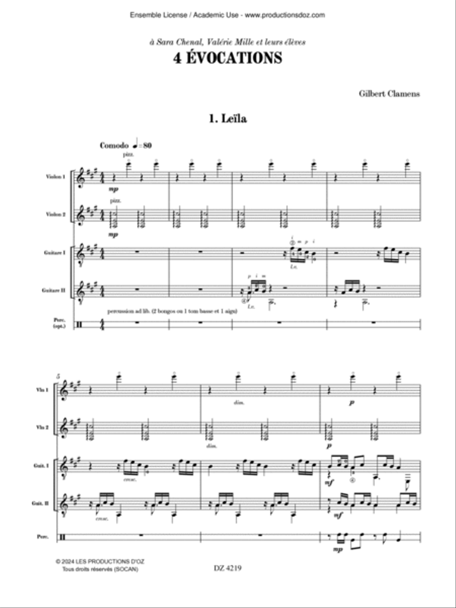 4 Évocations Violin scores gallery preview page 3