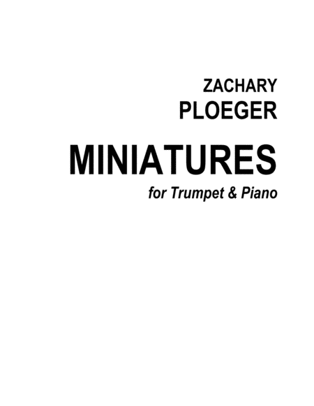 Miniatures for Trumpet and Piano