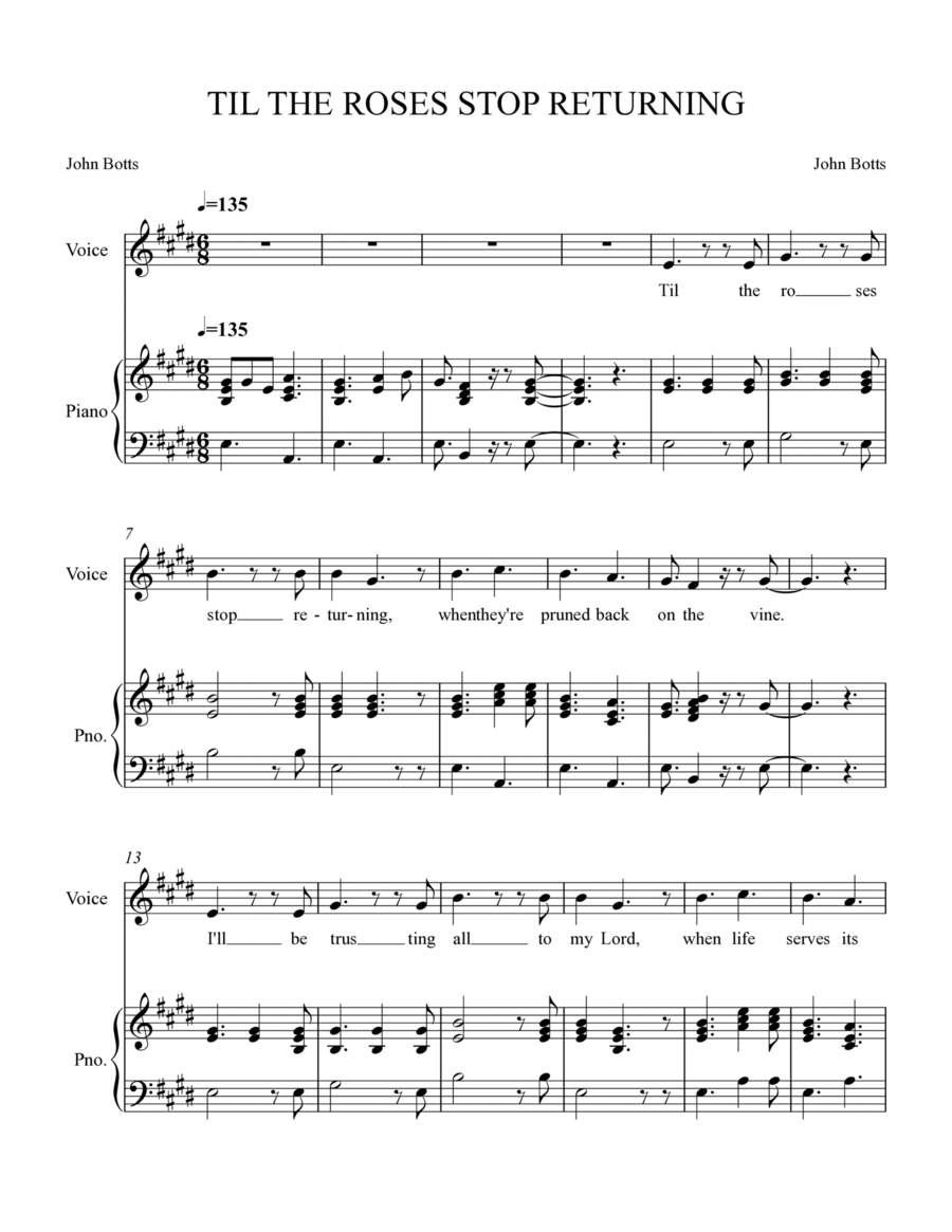 Til The Roses Stop Returning Voice scores gallery preview page 1