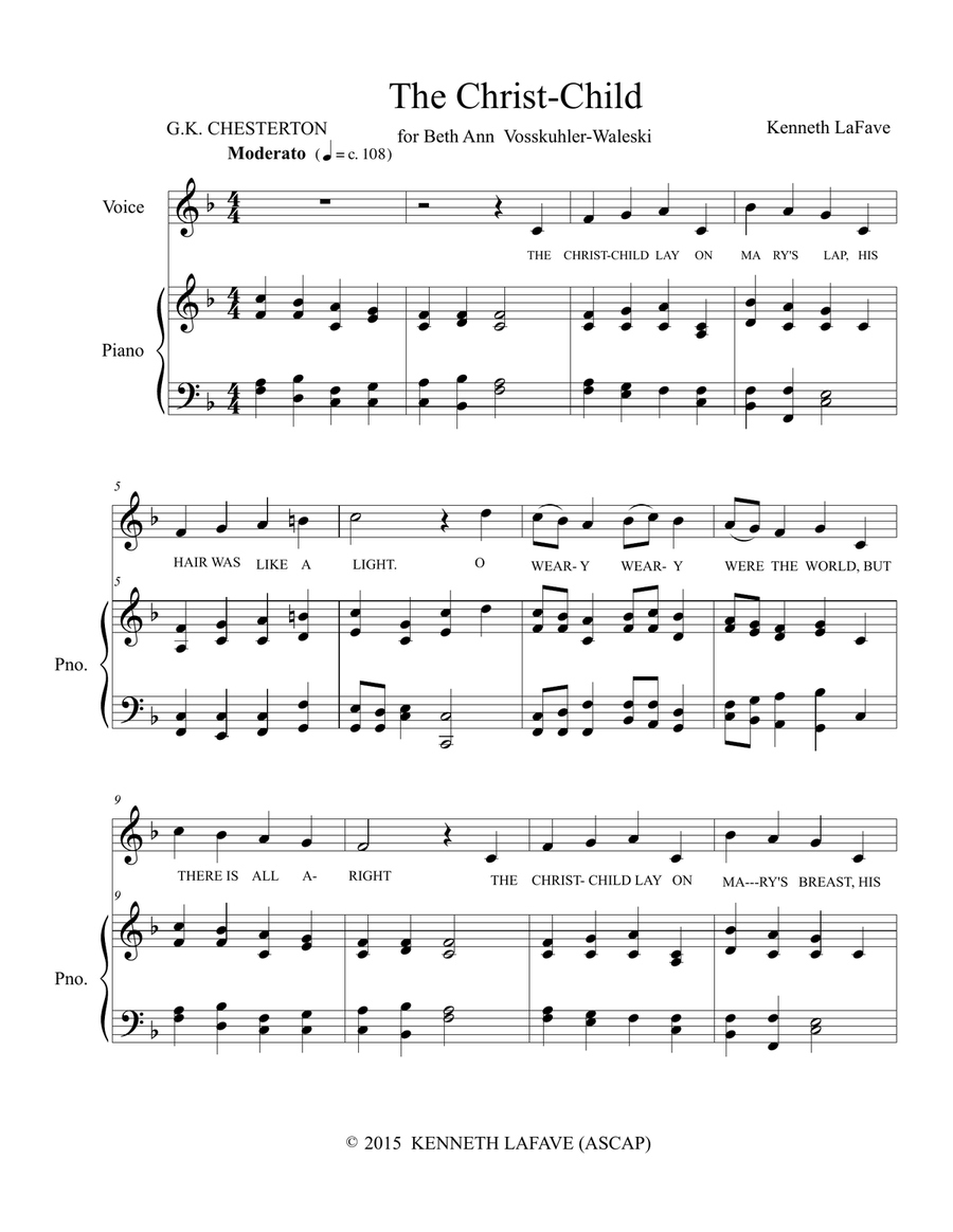 The Christ-Child Piano, Vocal scores gallery preview page 1