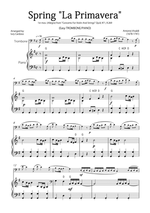 "Spring" (La Primavera) by Vivaldi - Easy version for TROMBONE & PIANO