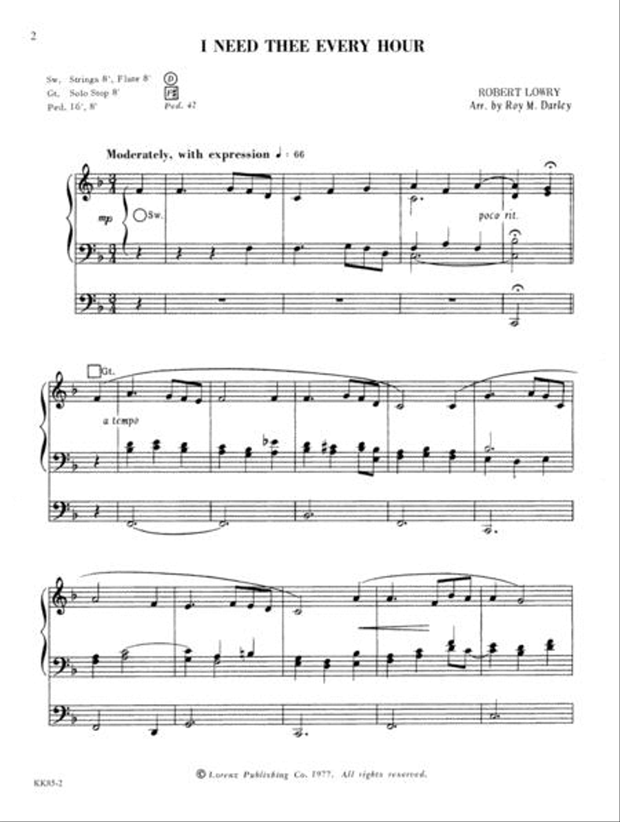 Easy Organ Transcriptions of Four Favorite Mormon Hymns, No. 4