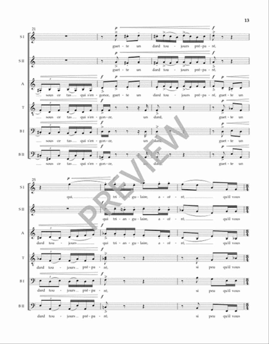 Trois Chansons Trois Chansons Divisi scores gallery preview page 14