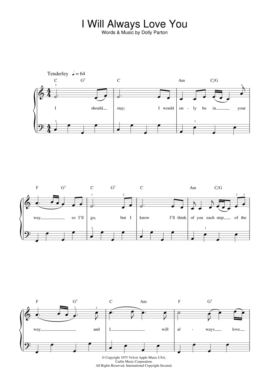 I Will Always Love You Guitar scores gallery preview page 1
