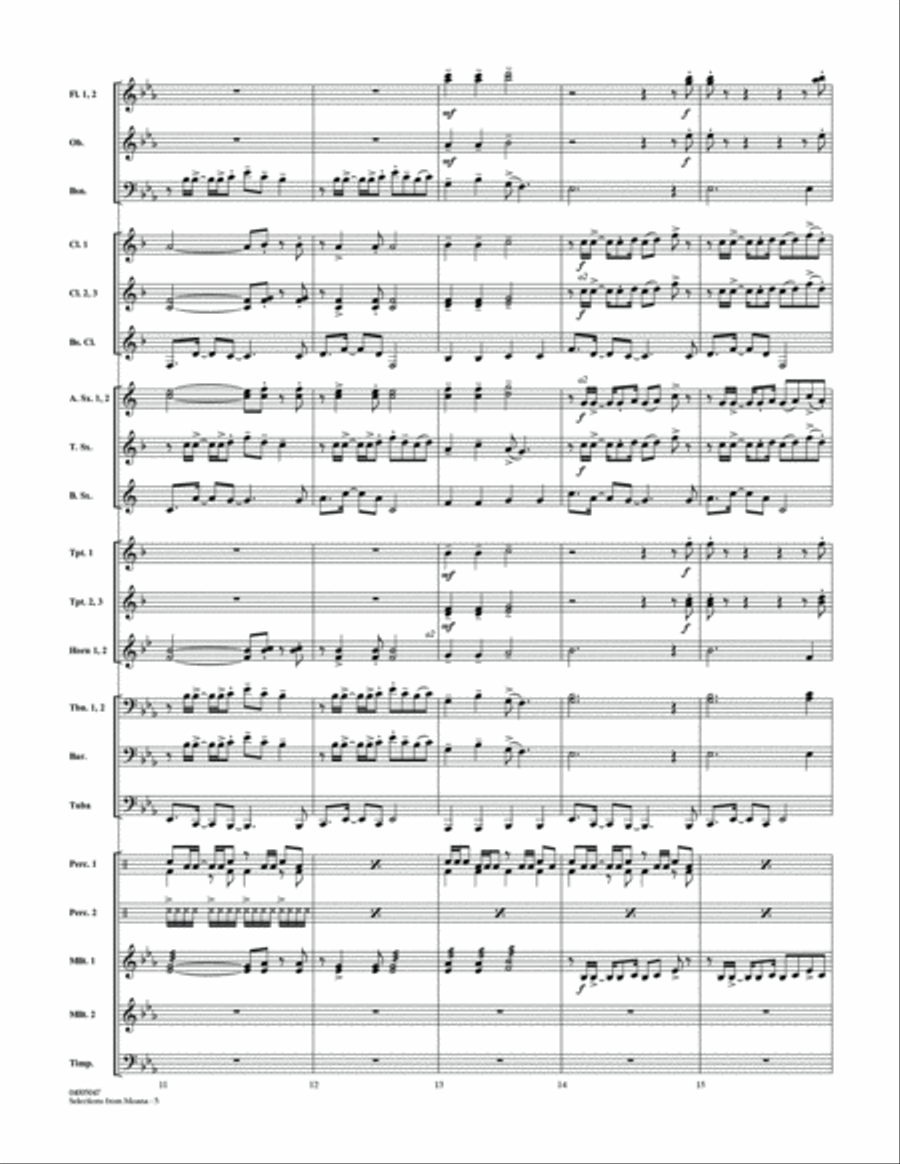Selections from Moana - Conductor Score (Full Score) Concert Band scores gallery preview page 4