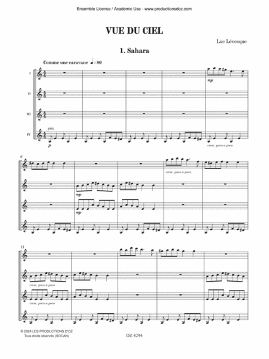 Vue du ciel Guitar Ensemble scores gallery preview page 3