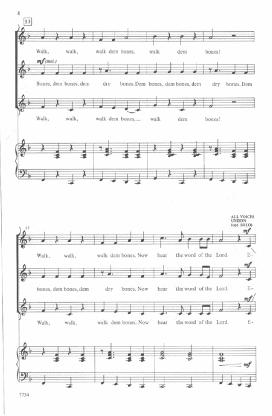 Walk Dem Bones! 3-Part scores gallery preview page 3