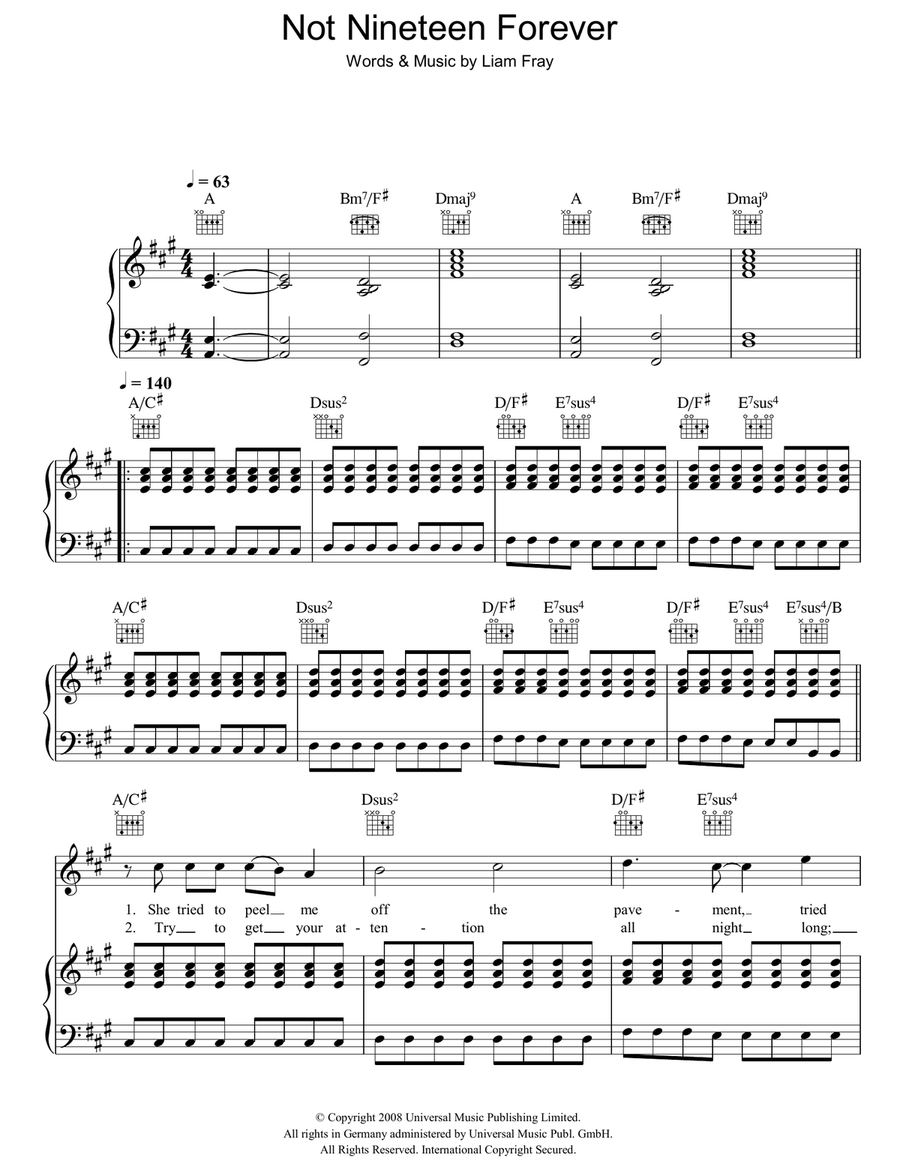 Not Nineteen Forever Not Nineteen Forever Piano, Vocal, Guitar scores gallery preview page 1