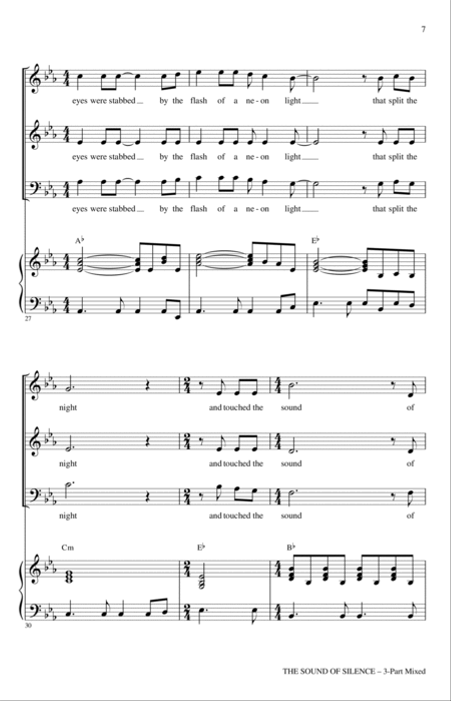 The Sound Of Silence (arr. Roger Emerson) 3-Part scores gallery preview page 5