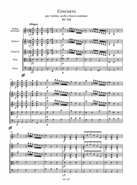 Concerti for Violin, Strings & Basso Continuo RV320, RV378, RV745