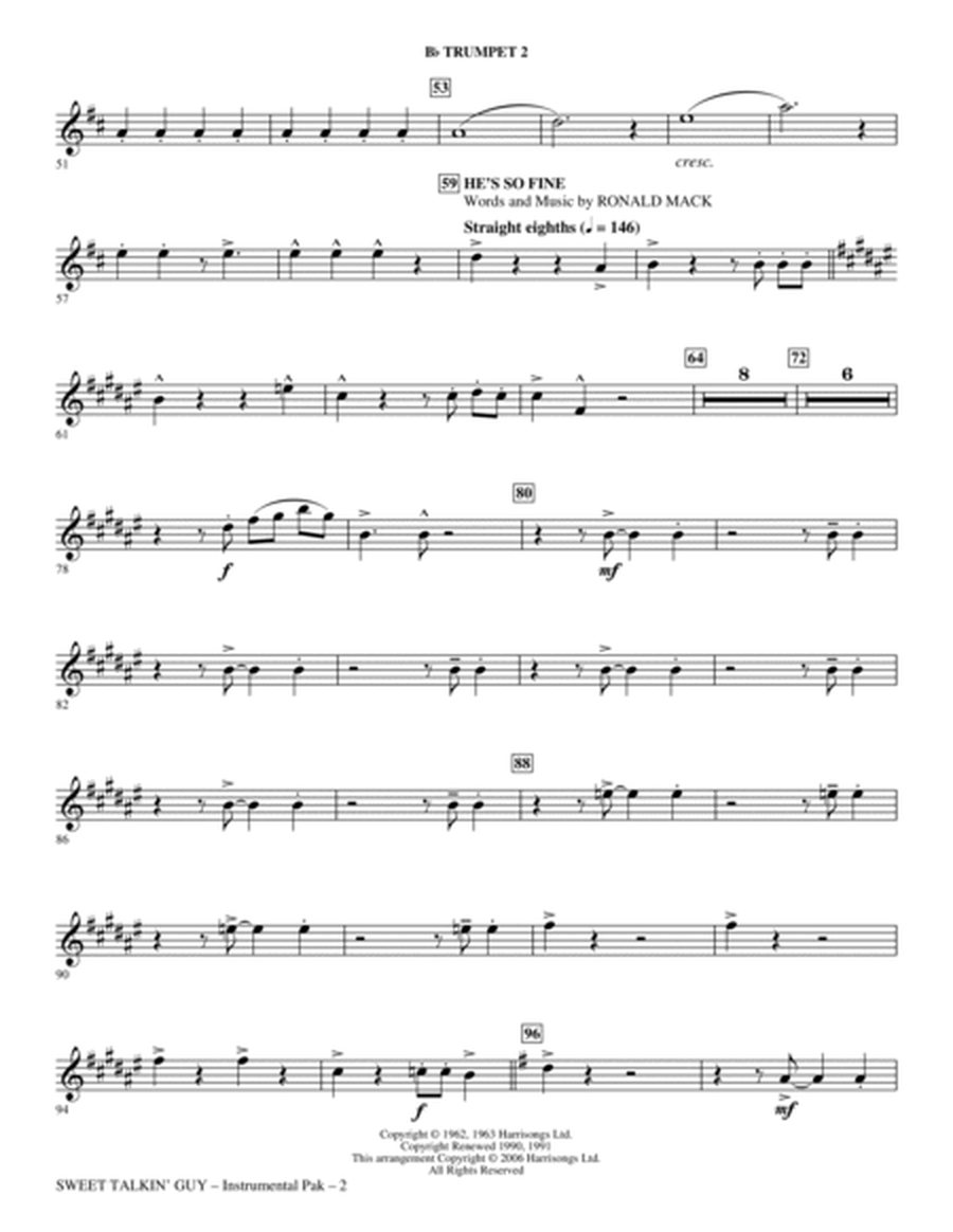 Sweet Talkin' Guy - Music Of The Chiffons (Medley) - Bb Trumpet 2