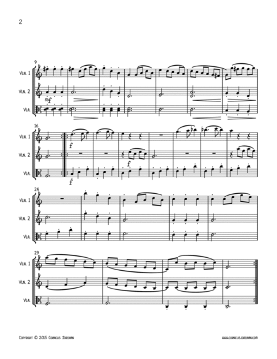 Allegro con Moto, for 2 violins & viola String Duet scores gallery preview page 2