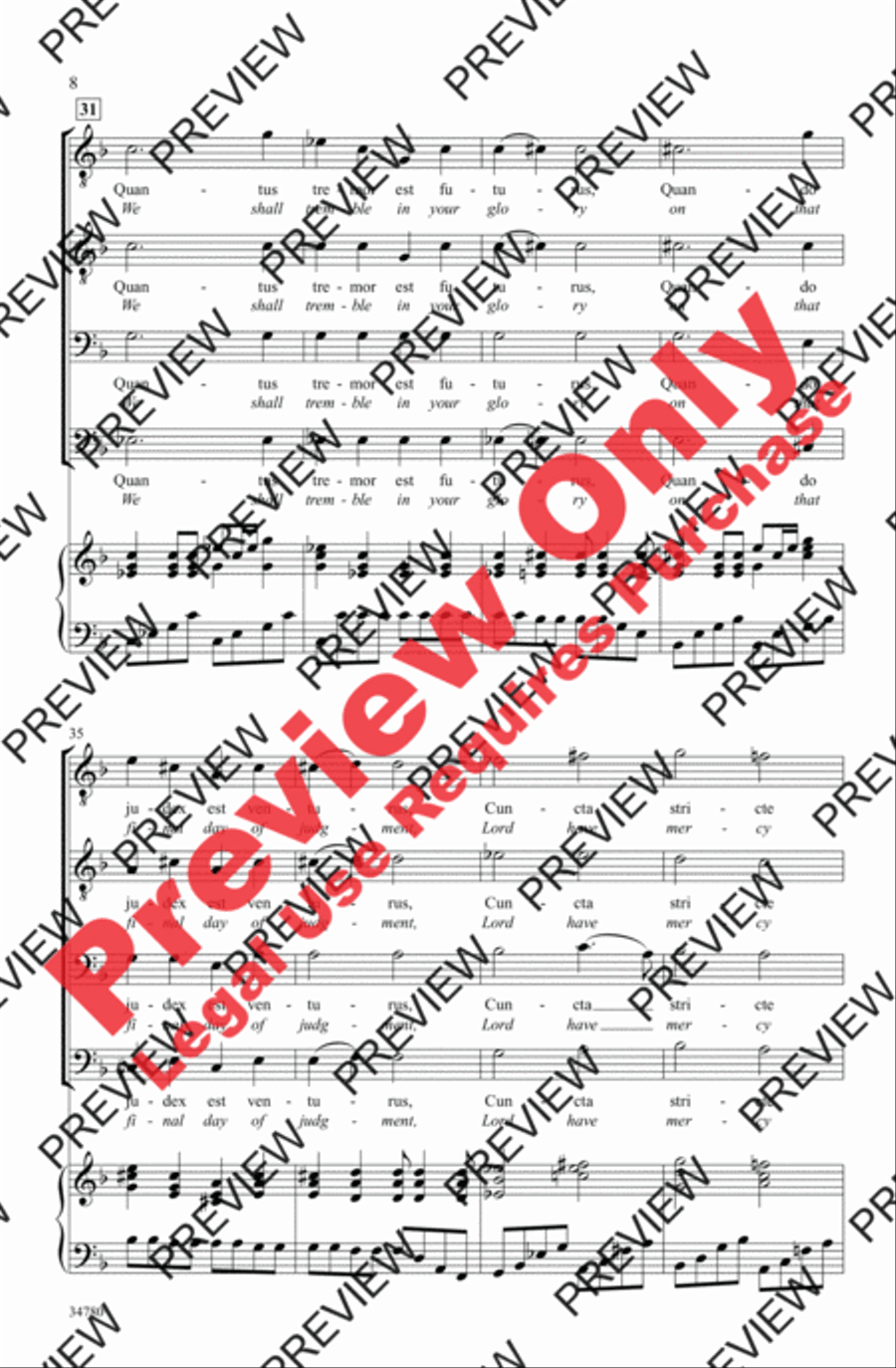 Dies Irae (from Requiem) Men's Choir scores gallery preview page 8